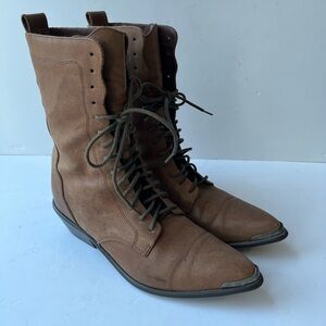 Acme Vintage 90s Rhianon Tan Leather Cowboy Boots Size 7.5B